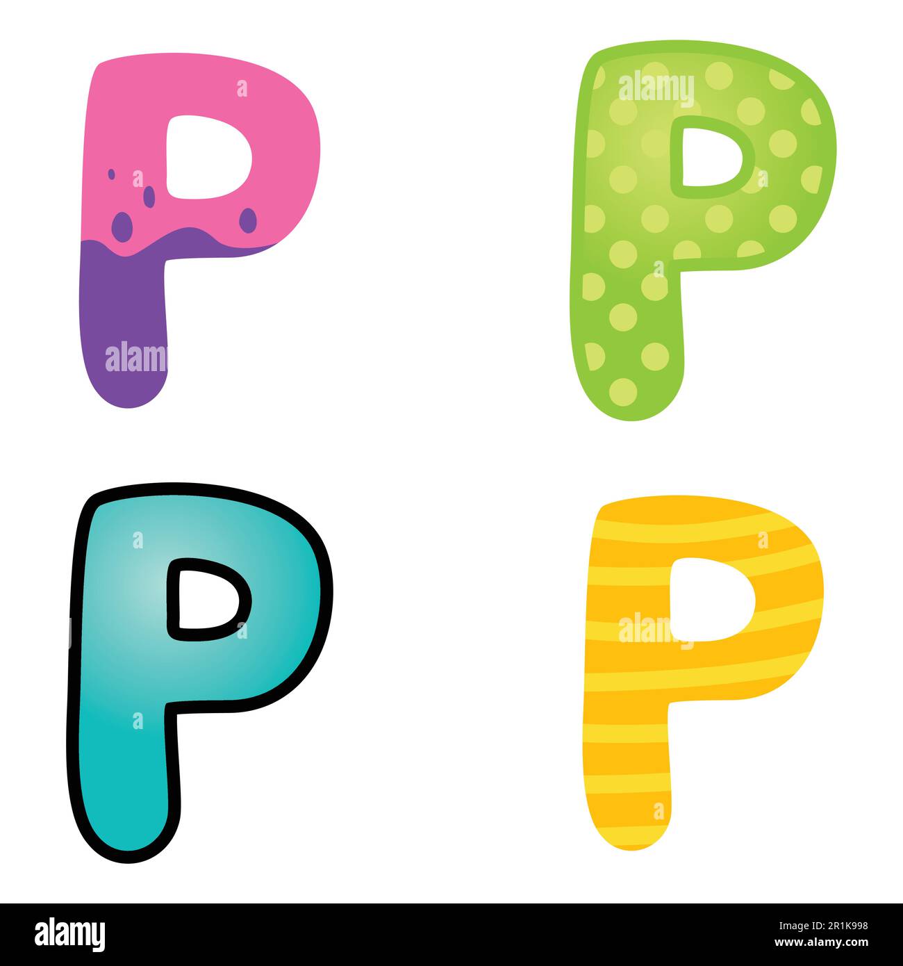 Colorful cartoon font type letter P Stock Vector Image & Art Alamy