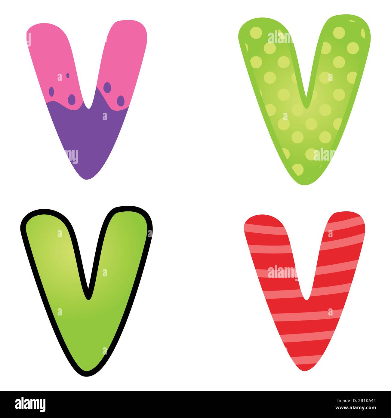 Colorful cartoon font type letter V Stock Vector Image & Art - Alamy