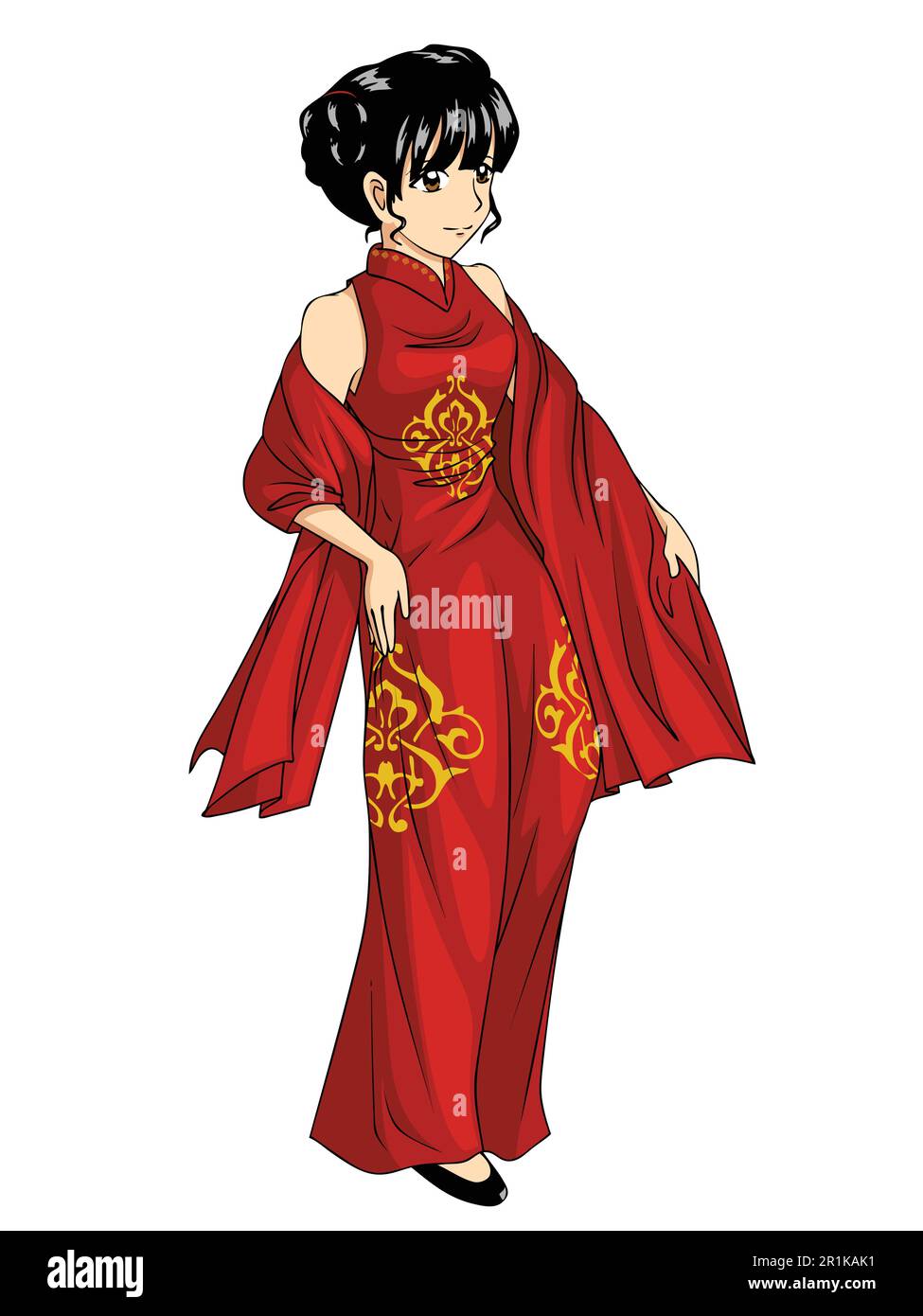 Chinese girl in traditional costume Stock Vector