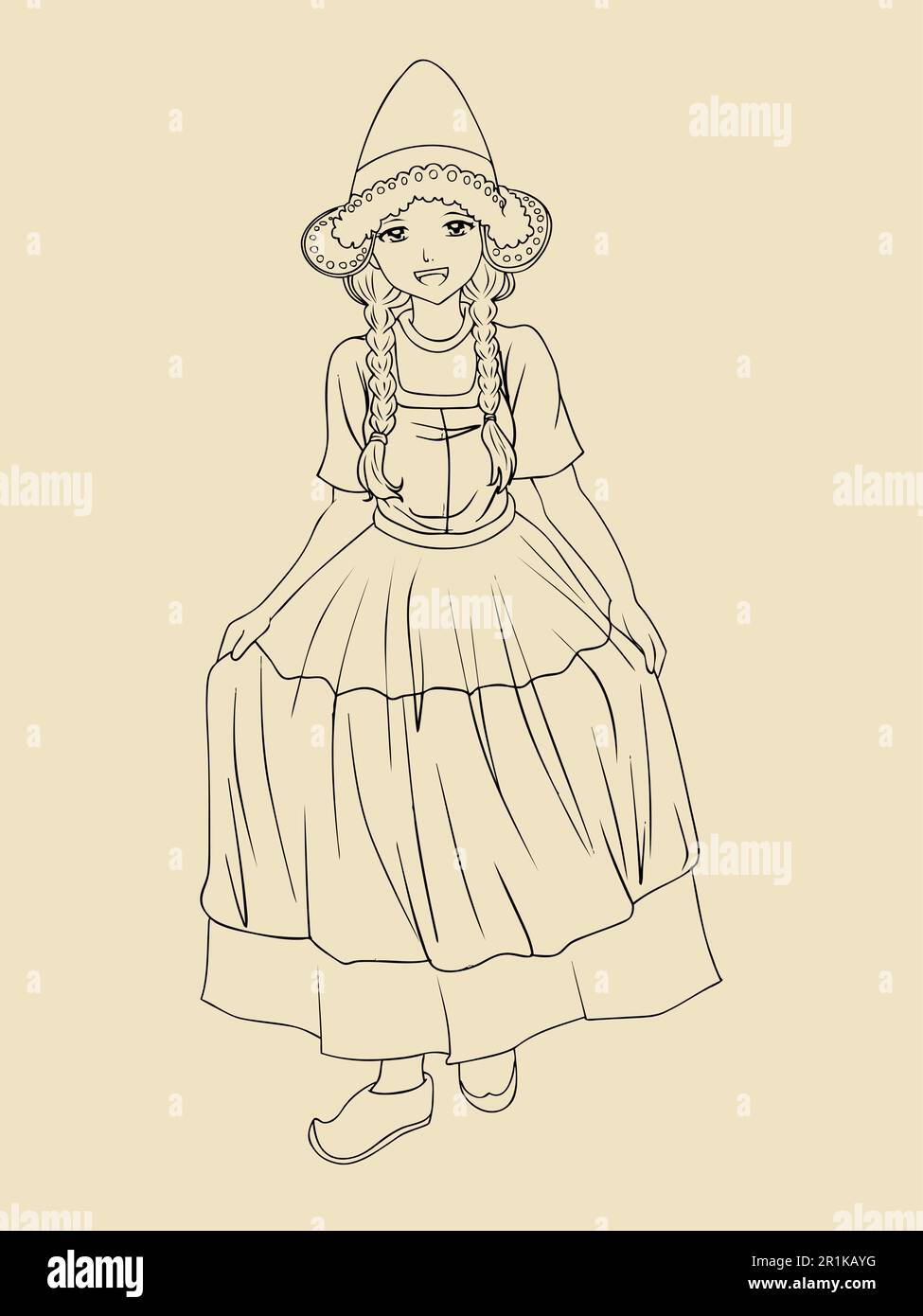 Dutch lady in traditional costume Stock Vector Image & Art - Alamy