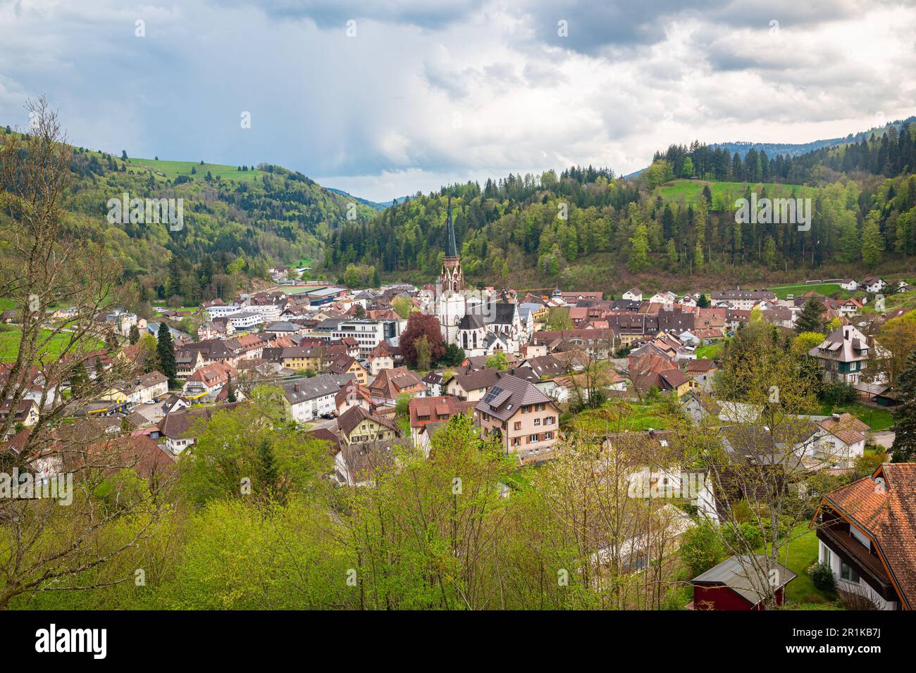 Scenic view of the village of Schönau im Schwarzwald (Black Forest), Germany Stock Photo