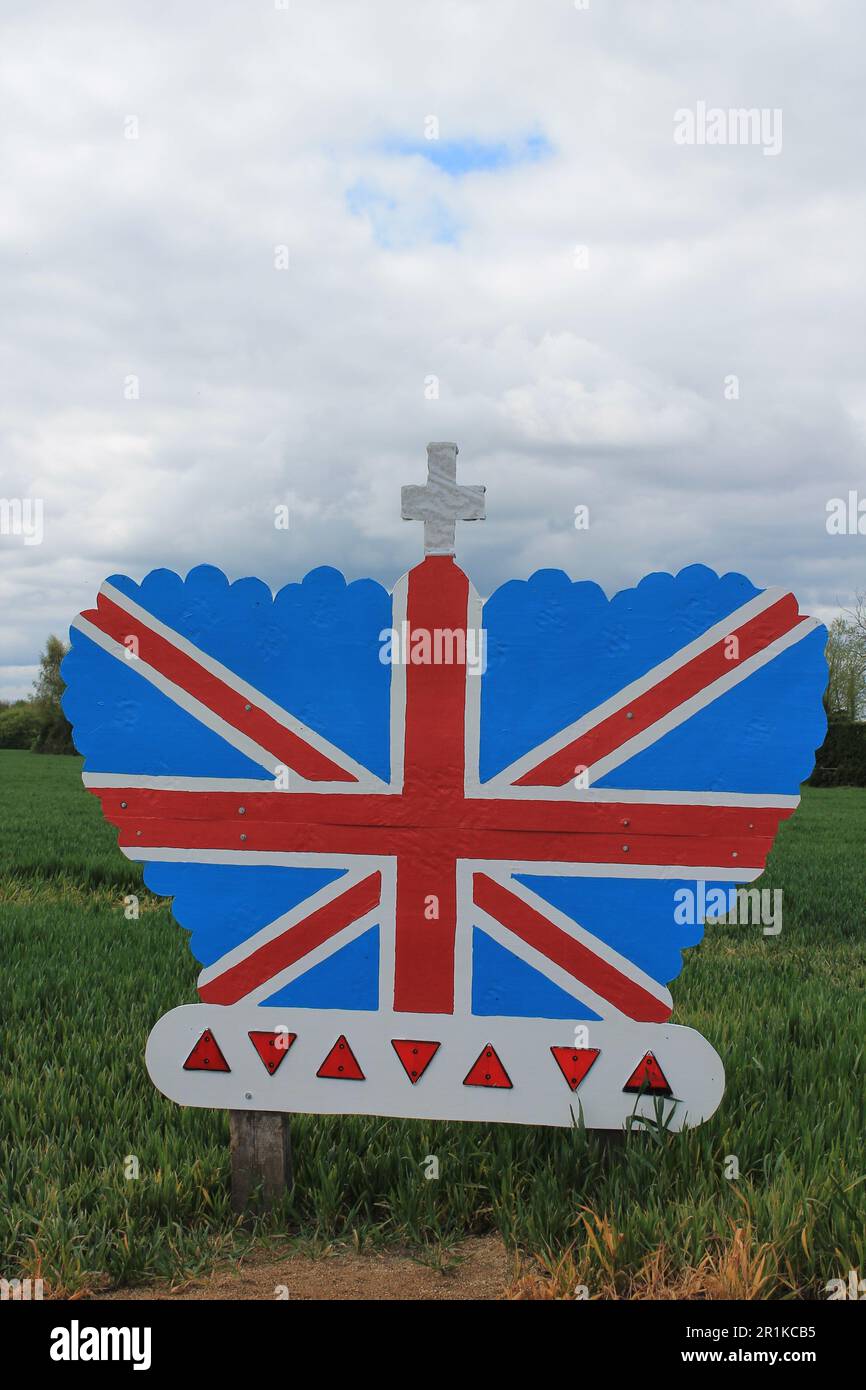 Giant Union Flag in the shape of a crown to celebrate King Charles The ...