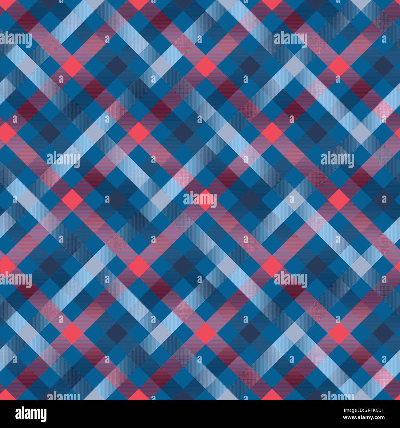 Tartan color seamless vector pattern. Plaid fabric texture. Red, blue checkered textile background Stock Vector