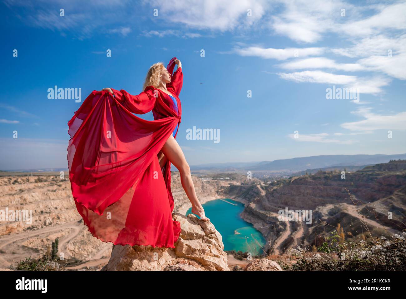 red dress woman