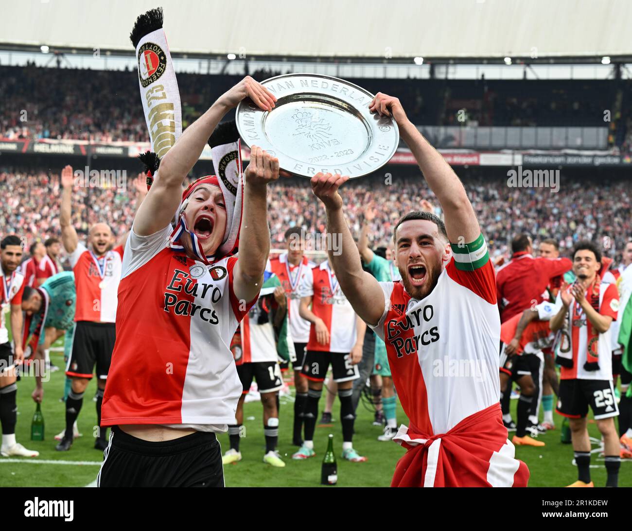 ROTTERDAM - Orkun Kokcu and Jacob Rasmussen with the championship ...