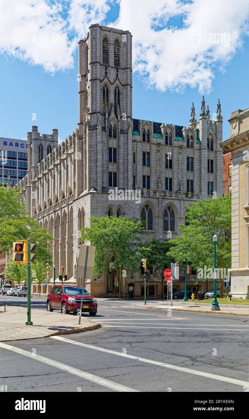 First Baptist Church and Mizpah Tower, a landmark long unused, was slated to be redeveloped as a mixed-use residential/office building. Stock Photo