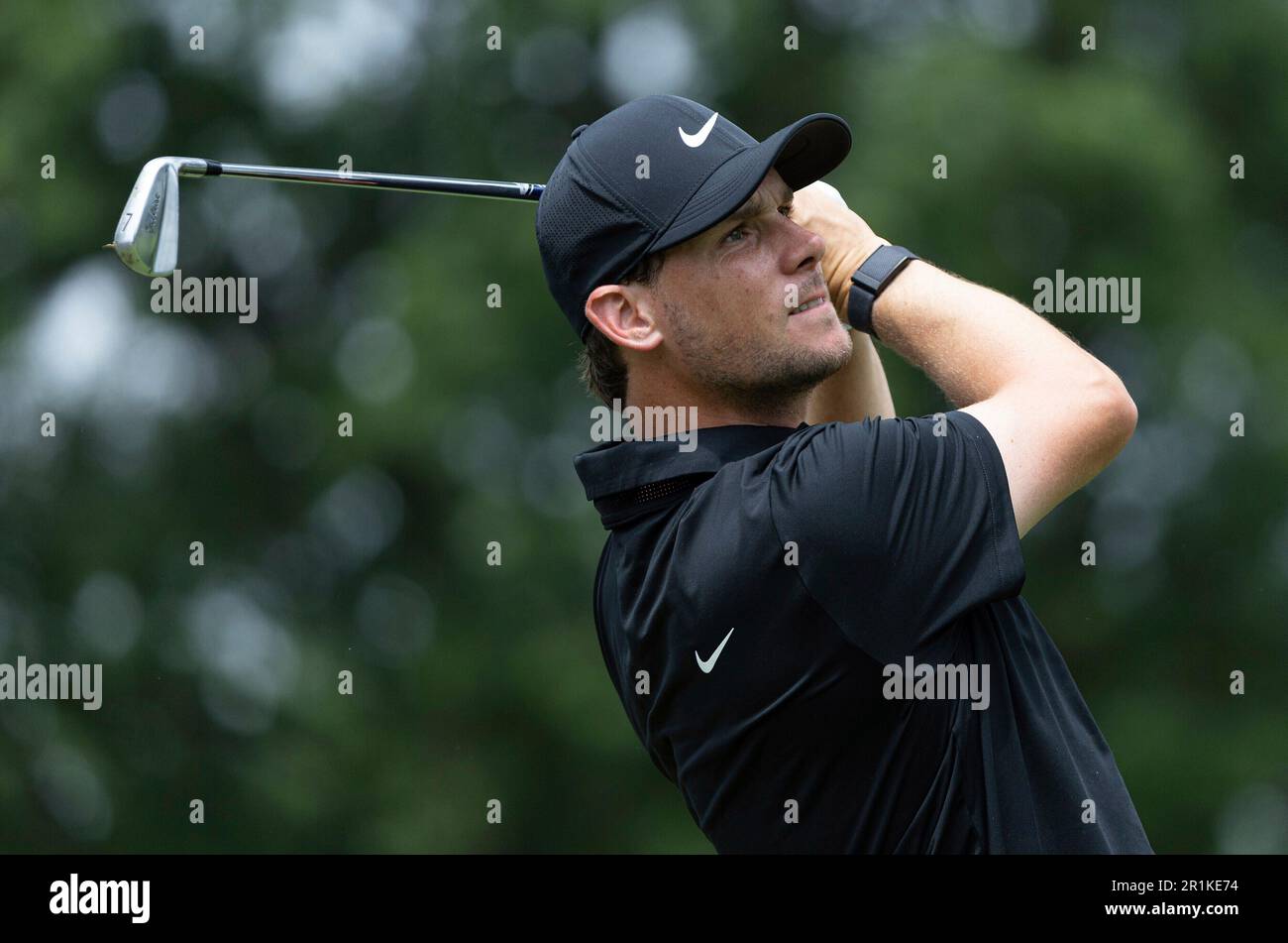 Thomas Pieters, of RangeGoats GC, hits from the fourth tee during the