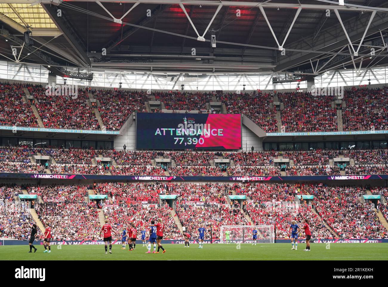 A general view of the big screen showing a recordbreaking attendance