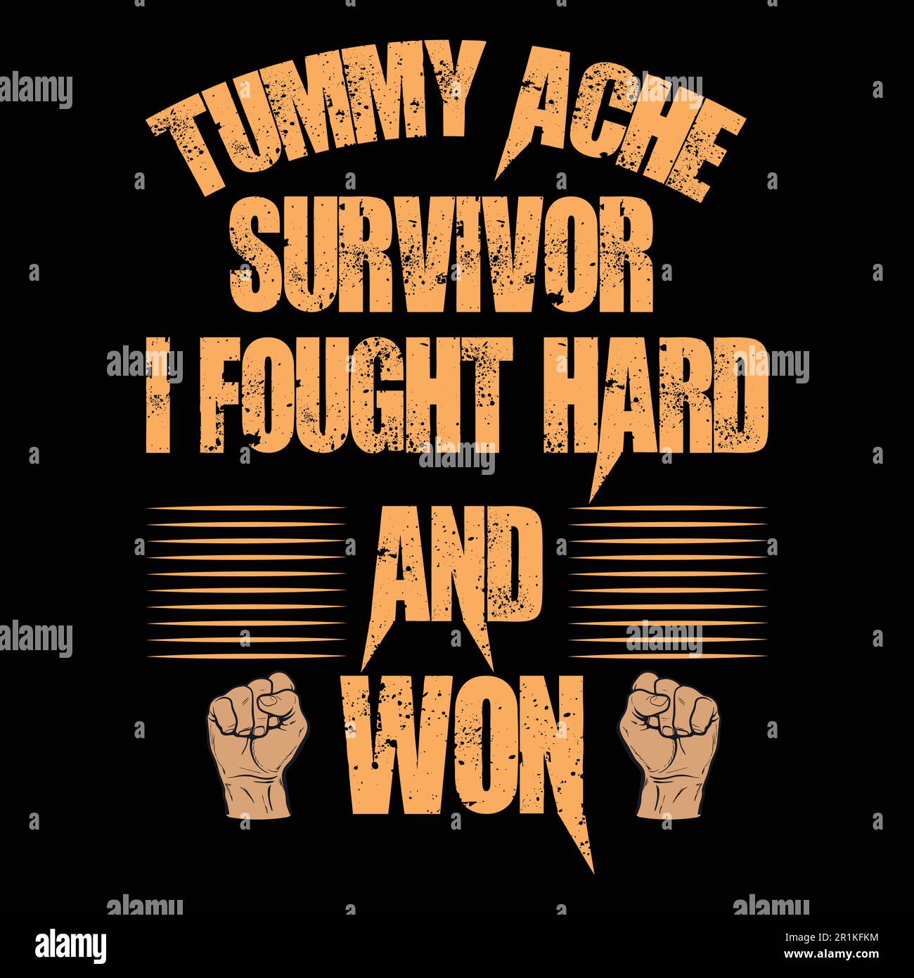 Tummy Ache Survivor T shirt Stock Vector