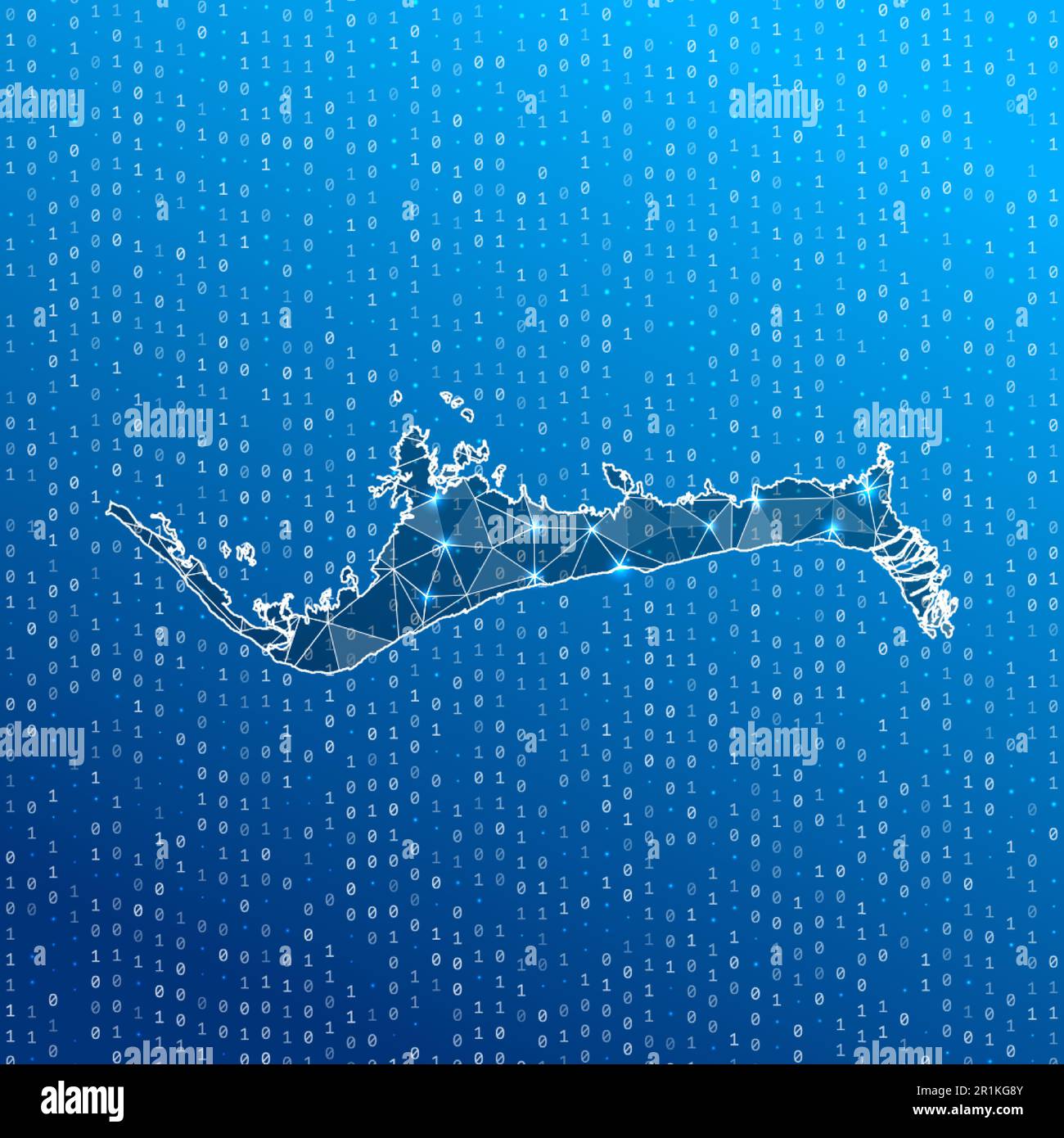 Network map of Grand Bahama. Island digital connections map. Technology