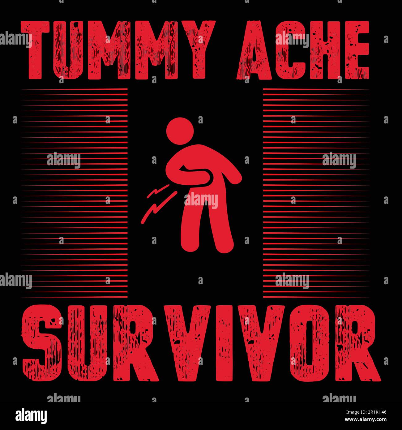 Tummy Ache Survivor T-shirt Stock Vector
