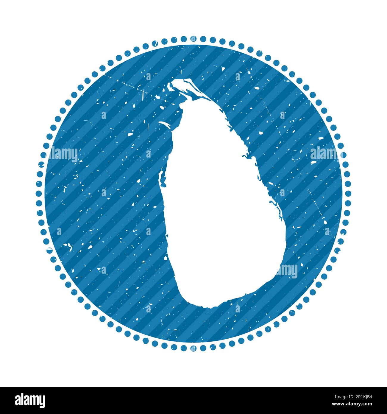 Sri Lanka striped retro travel sticker. Badge with map of country
