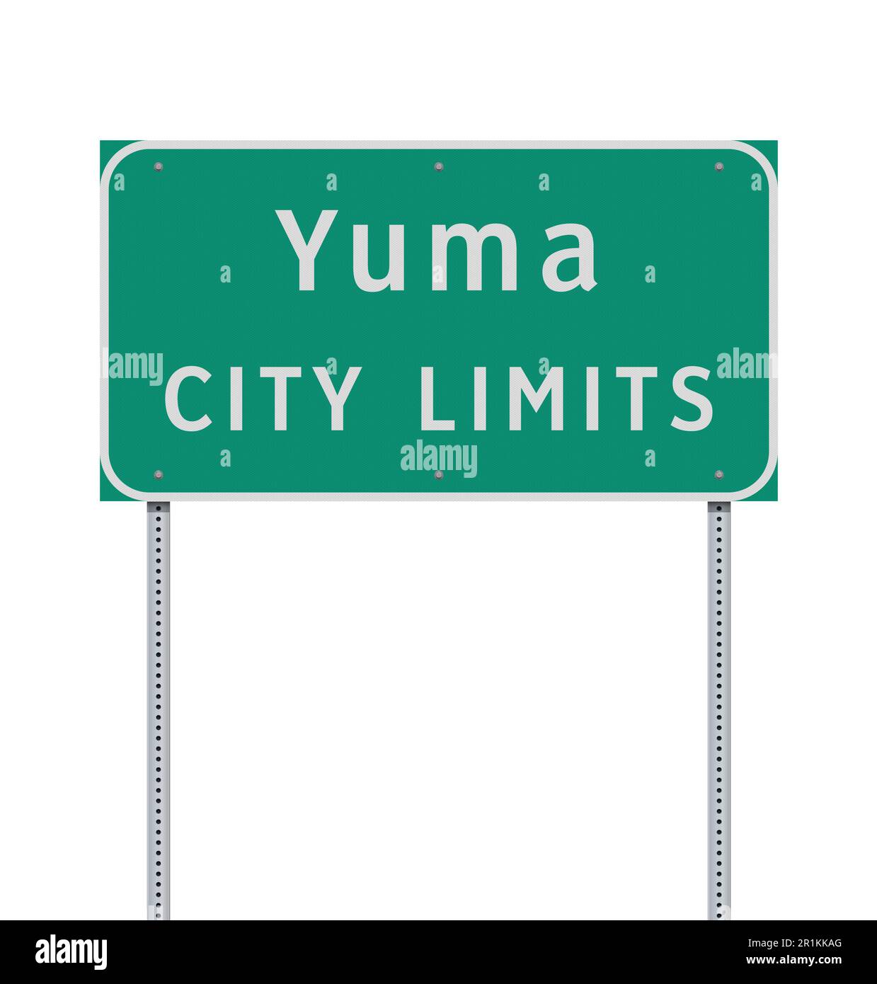 Vector illustration of the Yuma (Arizona) City Limits green road sign