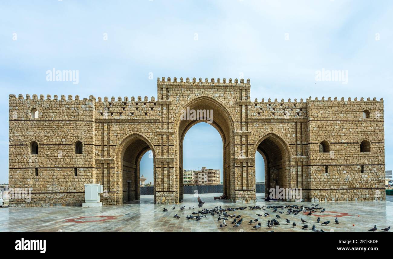 Baab Makkah, ruined fortified Mecca gate, Jeddah, Saudi Arabia Stock Photo