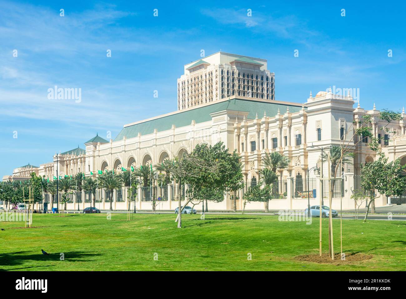 Jeddah Al Hamra corniche district park street, Saudi Arabia Stock Photo