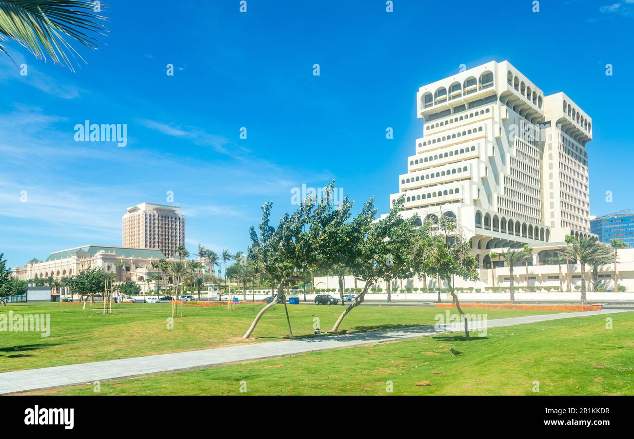 Jeddah Al Hamra corniche district park street, Saudi Arabia Stock Photo