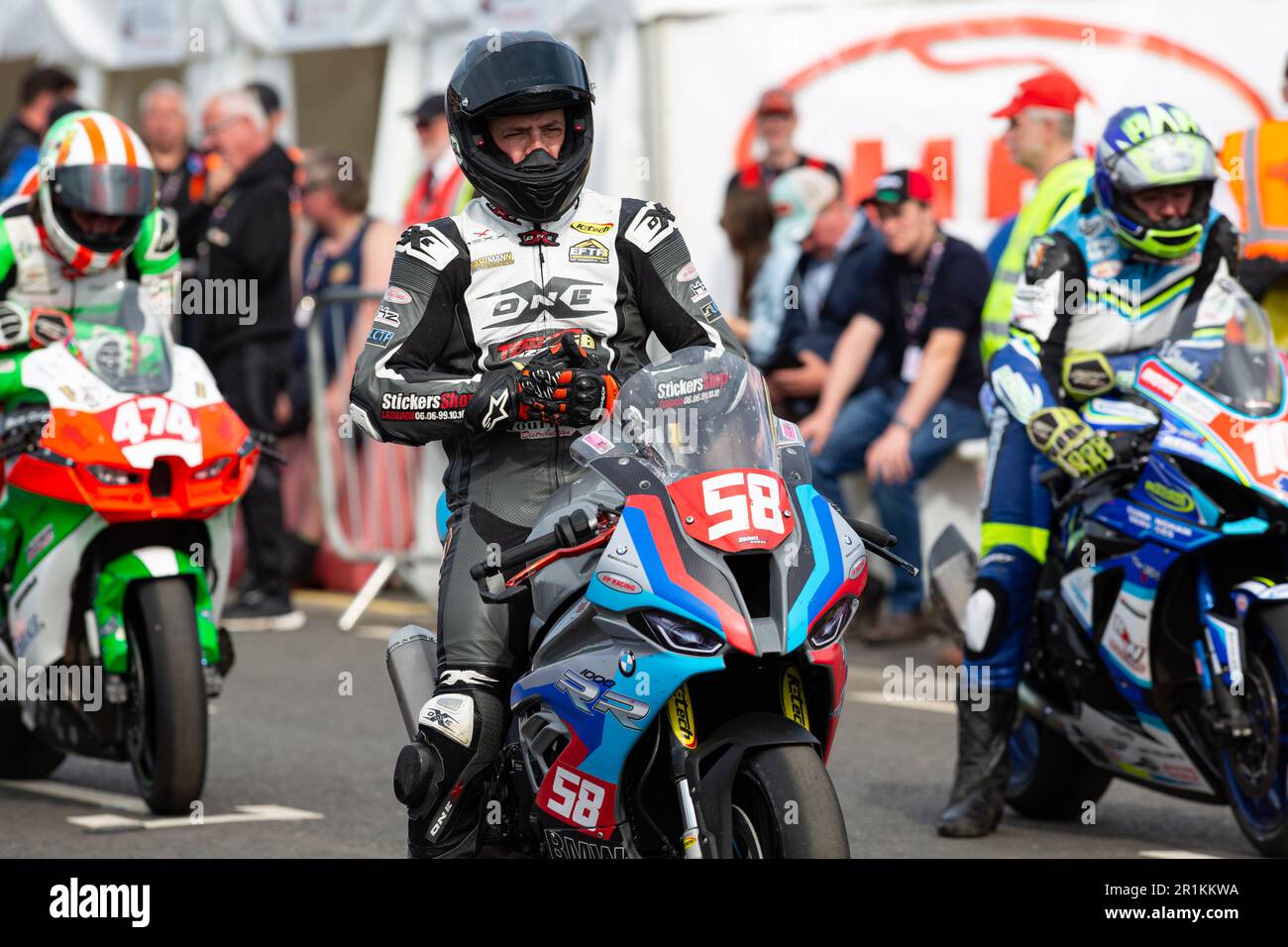 Portstewart, UK. 13th May, 2023. Eddy Ferre (58) preparing for the 2023
