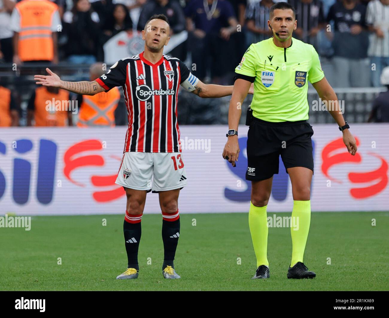 Match between Corinthians and Sao Paulo for the 6th round of the 2023 Brazilian Championship, at Neo Quimica Arena, in the east zone of Sao Paulo, this Sunday afternoon, 14. Adriana Spaca/SPP (Adriana Spaca/SPP) Credit: SPP Sport Press Photo. /Alamy Live News Stock Photo