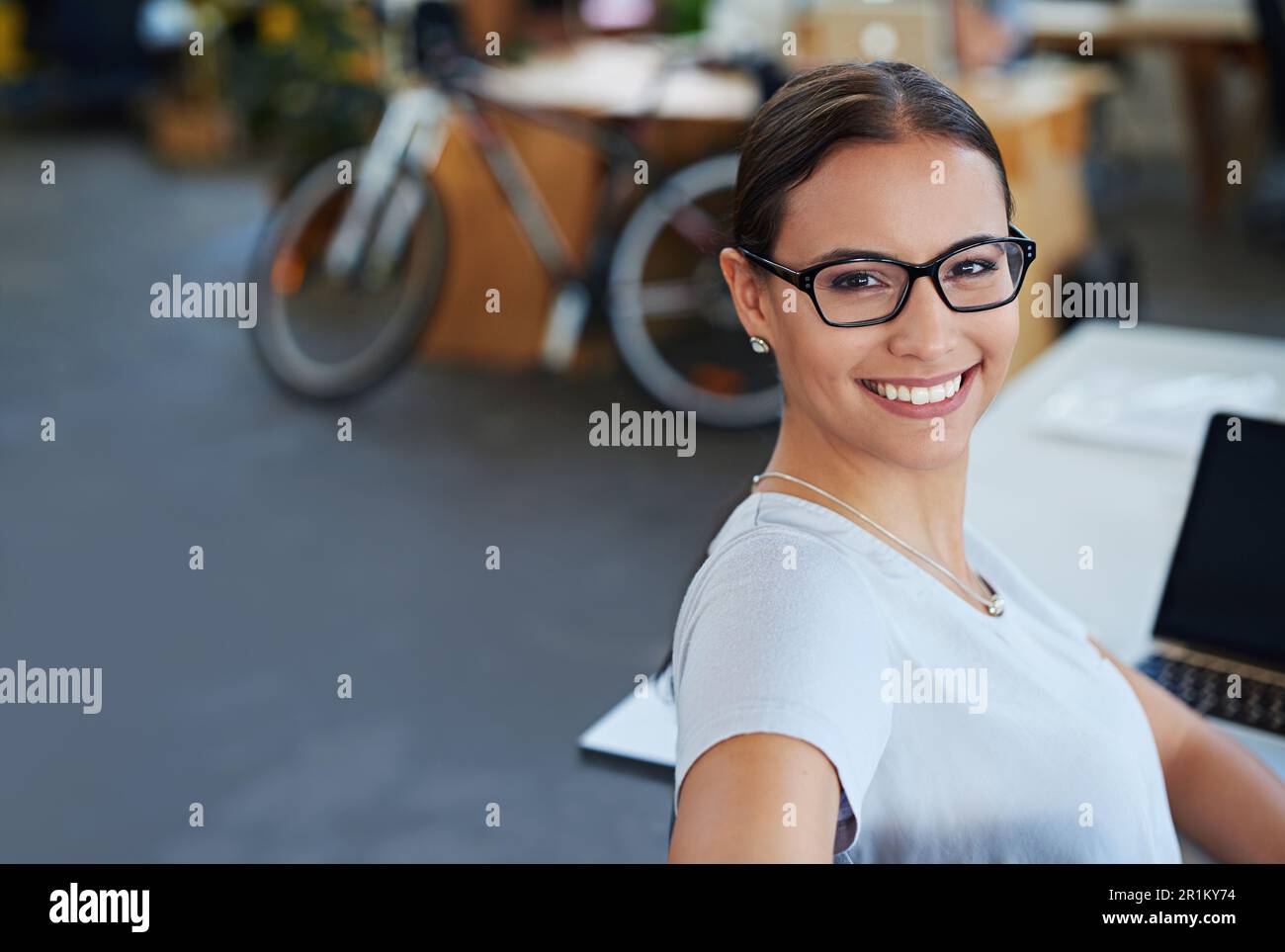 Developing tomorrows tech today. a designer at their workstation in an office. Stock Photo