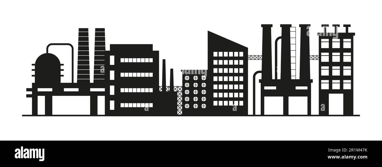 Factory, manufactury and plants vector set. Business Stock Vector Image ...