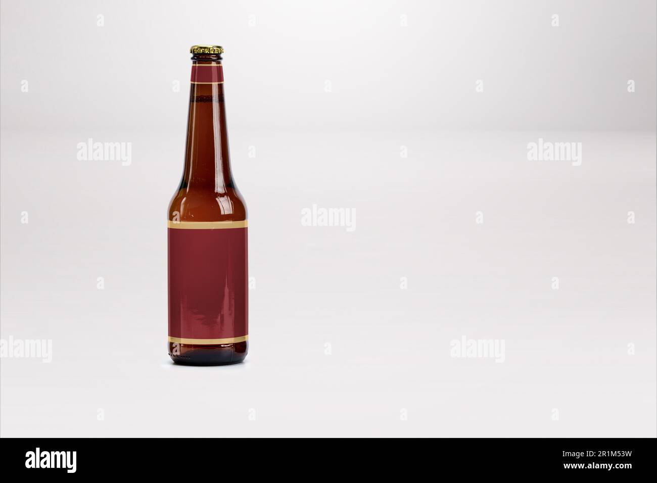 Brown Beer Bottle MockUp isolated on white Blank Label Stock Photo Alamy