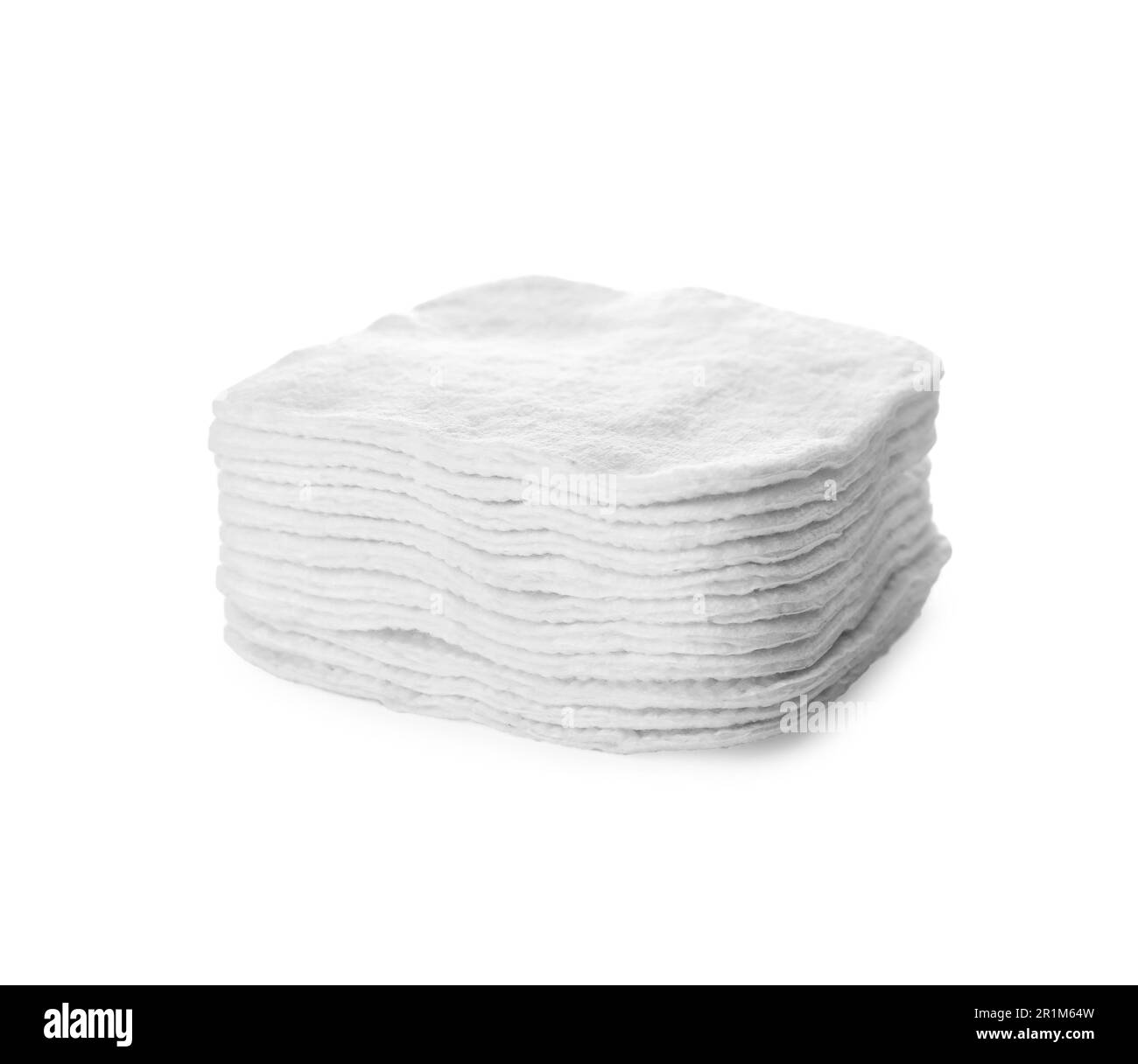 Stack of cotton pads on white background Stock Photo Alamy