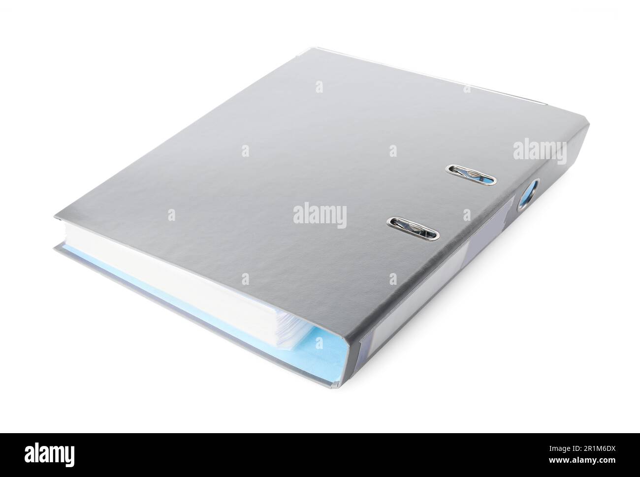 One grey office folder isolated on white Stock Photo
