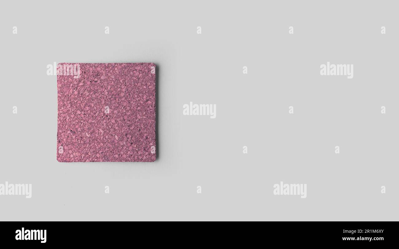 Blank beer coaster isolated on grey background.added copy space for text. Stock Photo