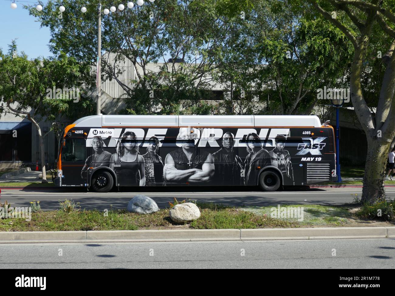 Los Angeles, California, USA 13th May 2023 Fast X, Fast & Furious 10 Bus  with Vin Diesel on May 13, 2023 in Los Angeles, California, USA. Photo by  Barry King/Alamy Stock Photo