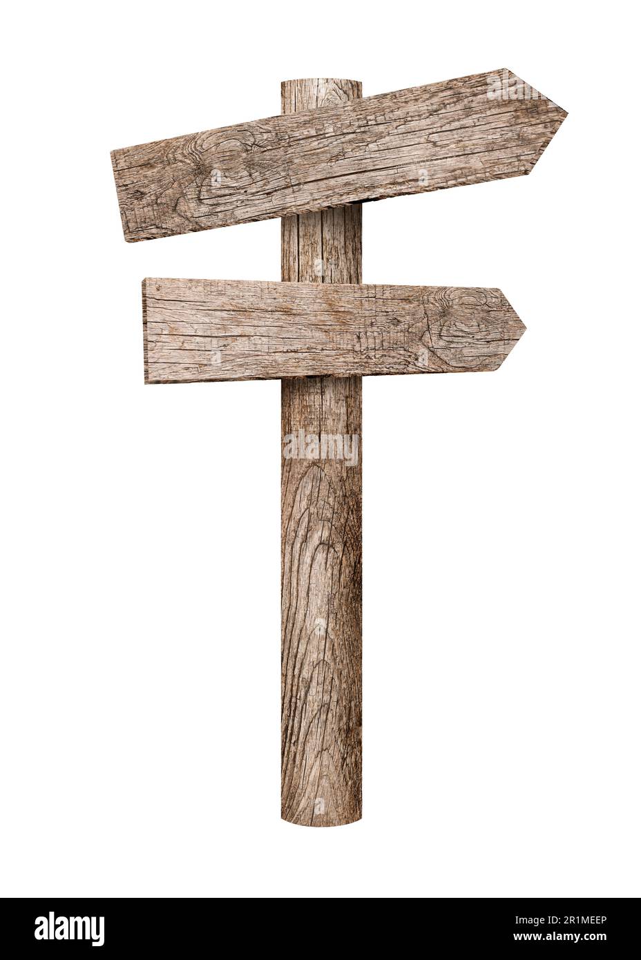 Empty wooden road sign isolated on white Stock Photo - Alamy