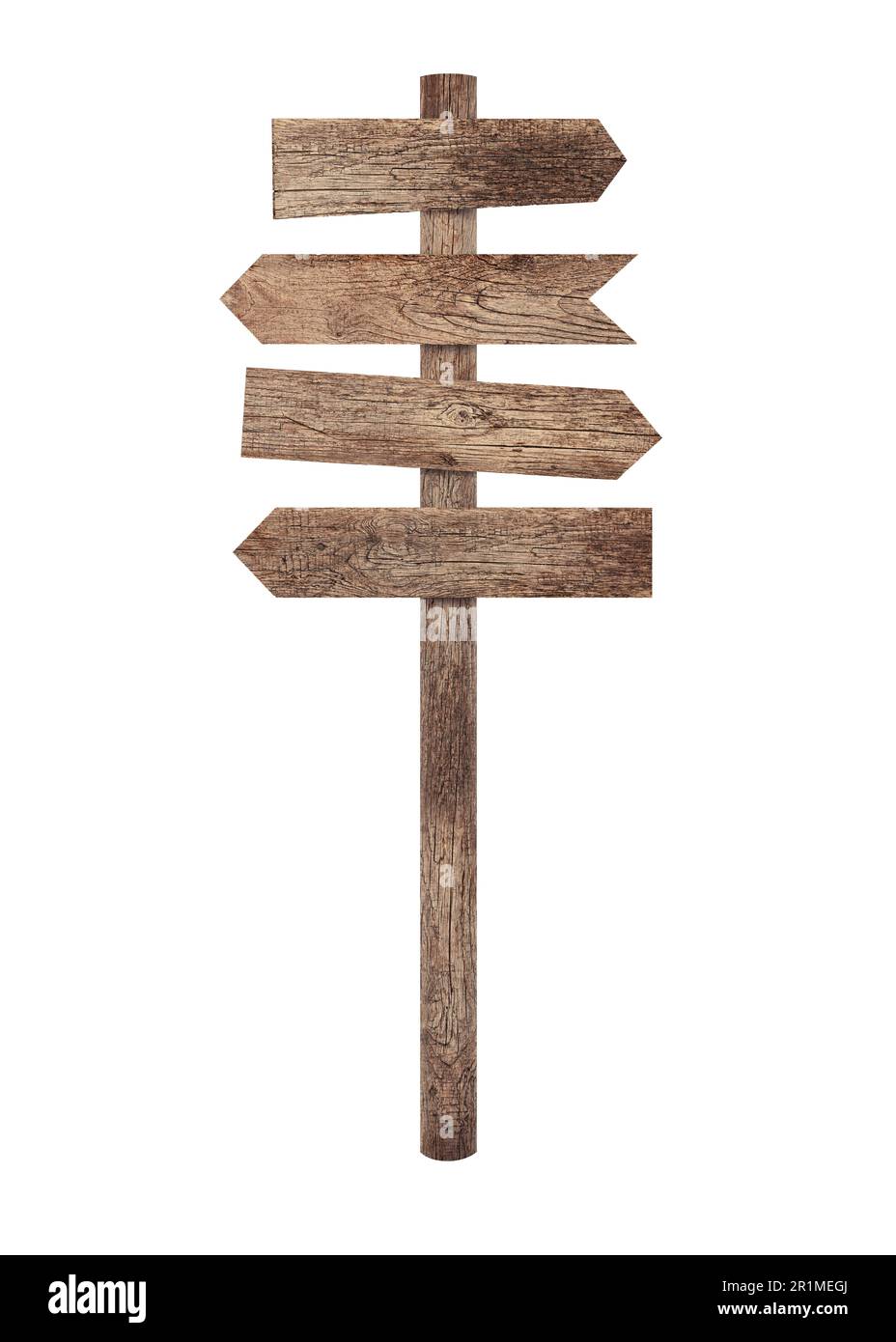 Empty wooden road sign isolated on white Stock Photo - Alamy