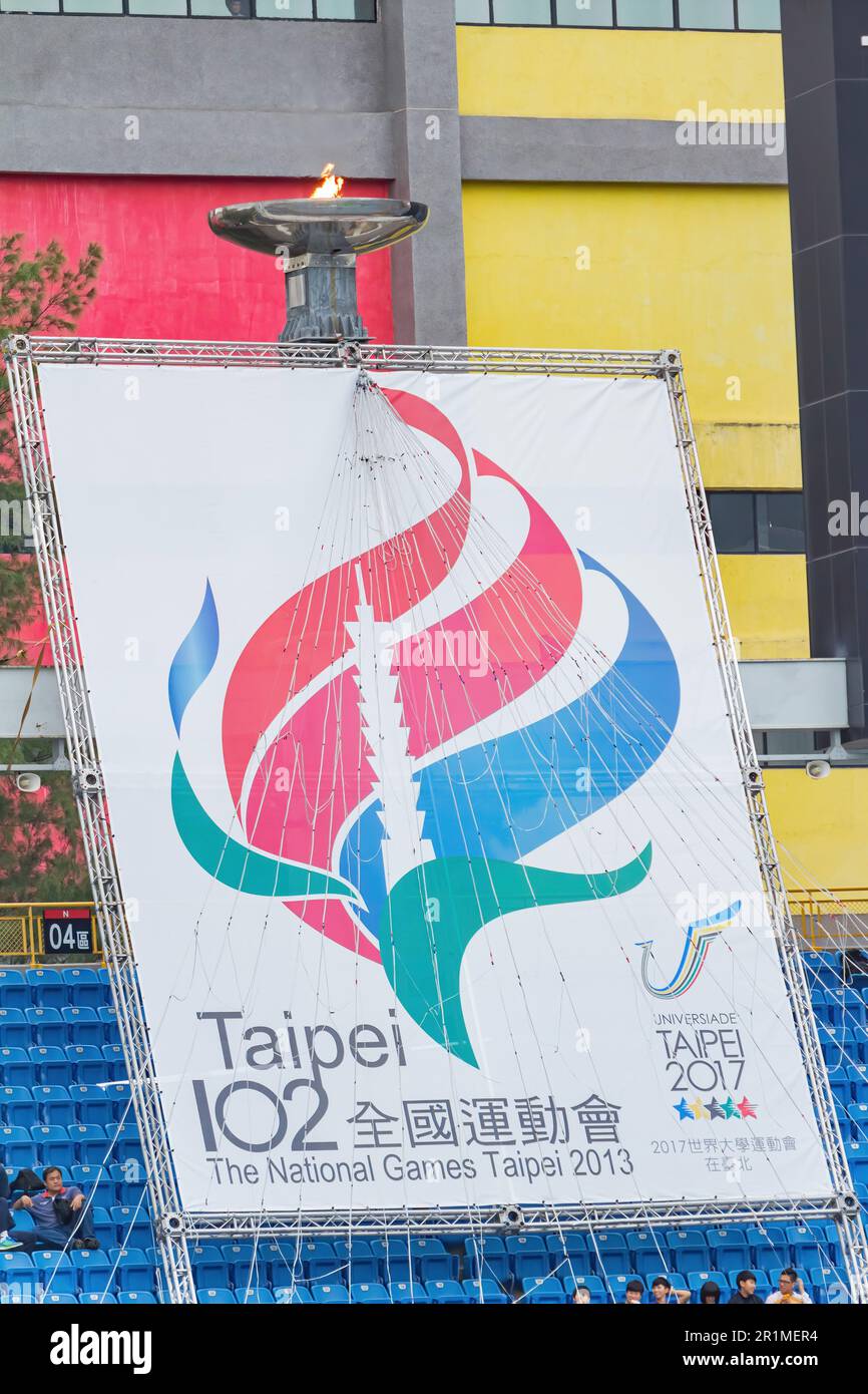 Taiwan, OCT 20 2013 - Close up shot of the sign of The National Games Stock Photo