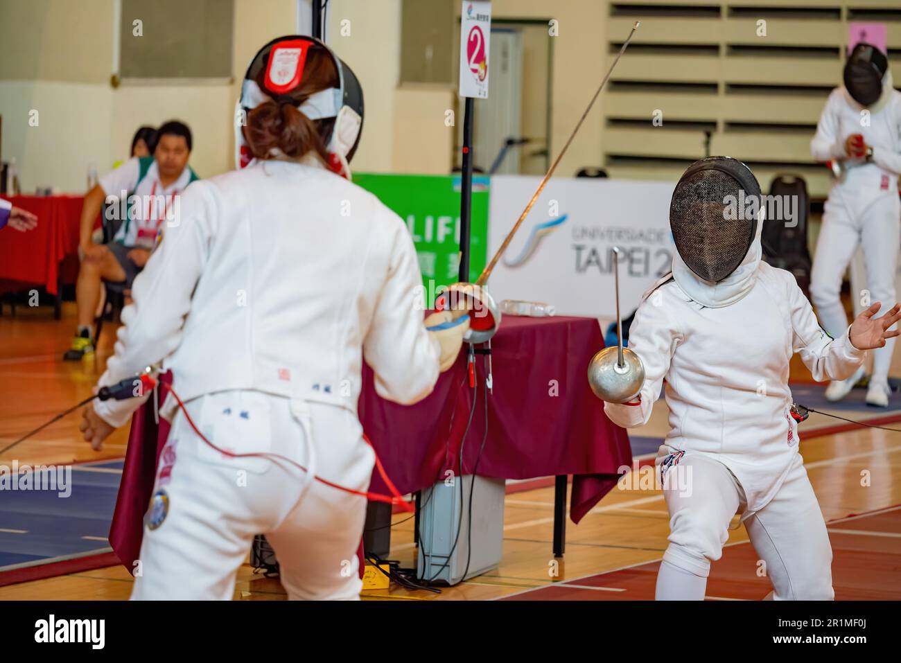 Taiwan, MAR 22 2013 - Fencing competition of The National Games Stock Photo