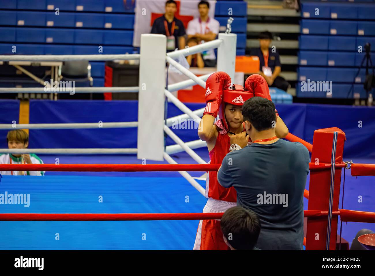 Taipei, OCT 20 2023 - Boxing competition of The National Games Stock Photo