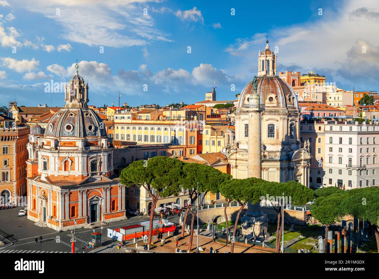 Rome, Italy historic churches and domes. Stock Photo