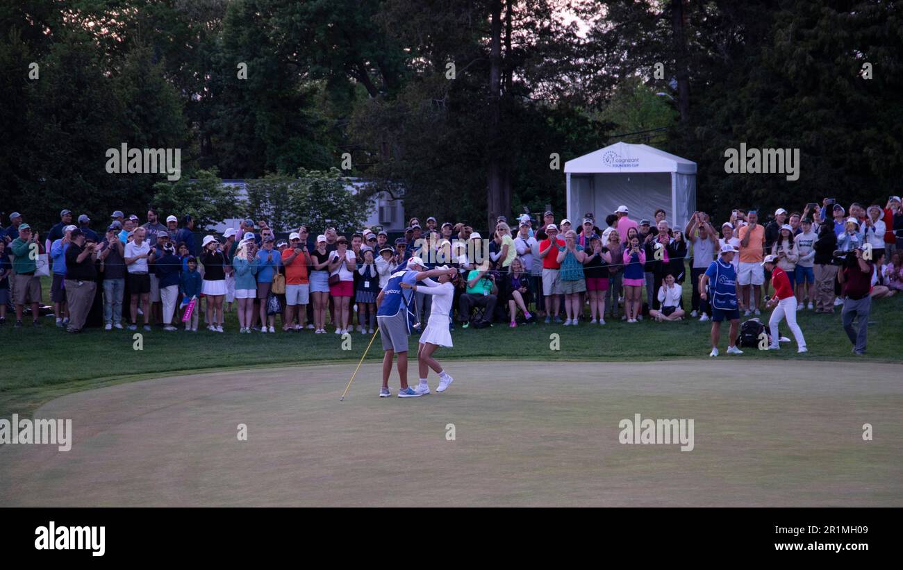 Clifton, NJ. 14th May, 2023. Final day of play and playoff at the Cognizant Founders Cup 2023