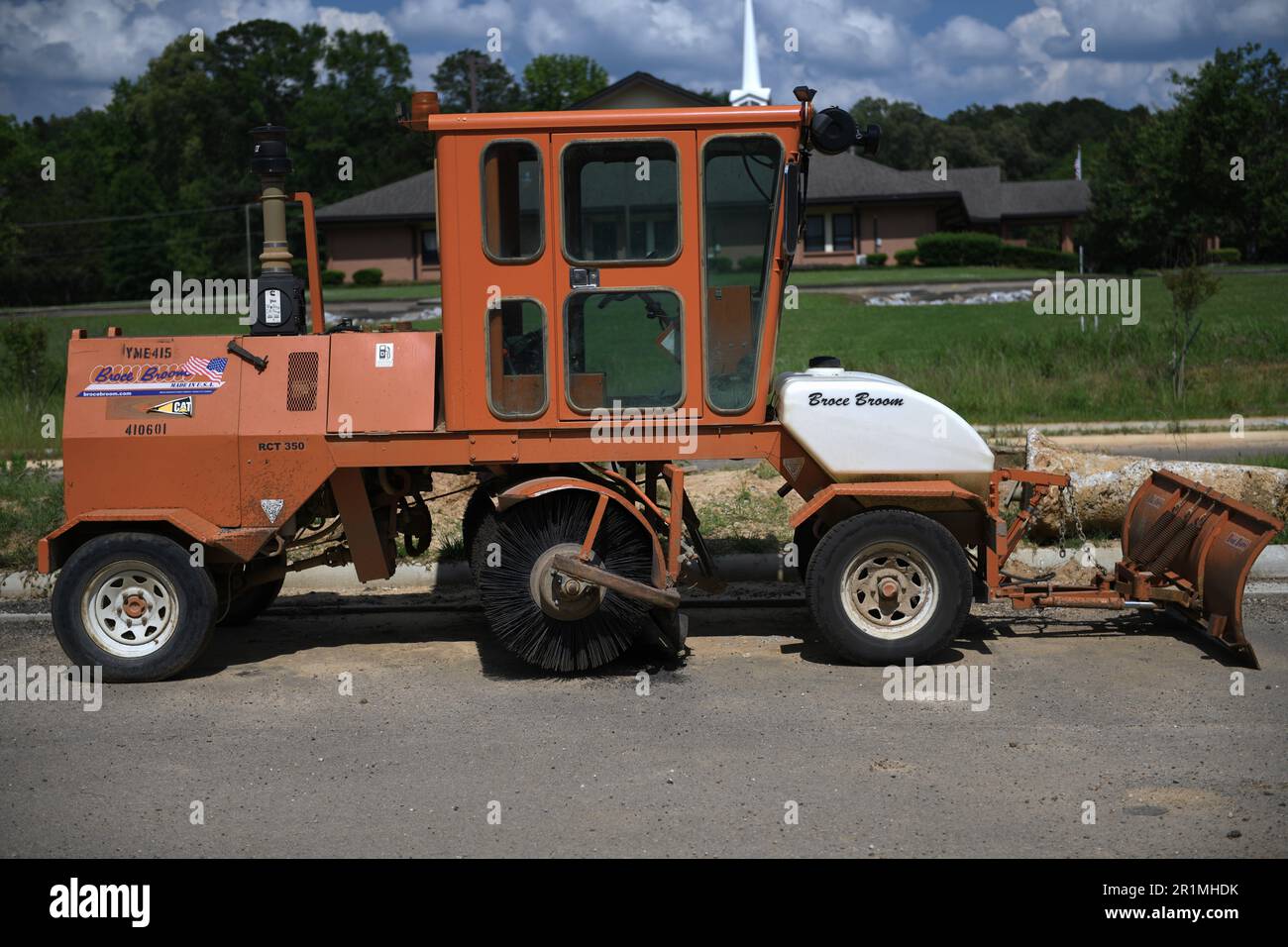 Broce Broom RCT350 construction sweeper Stock Photo - Alamy