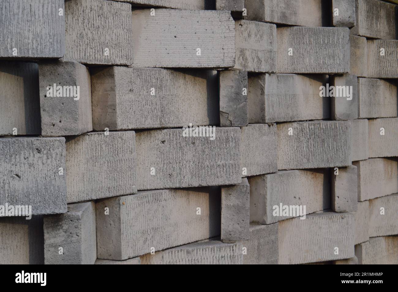 background pattern, shape, texture of walls or walls made of light brick material or white Hebel brick Stock Photo