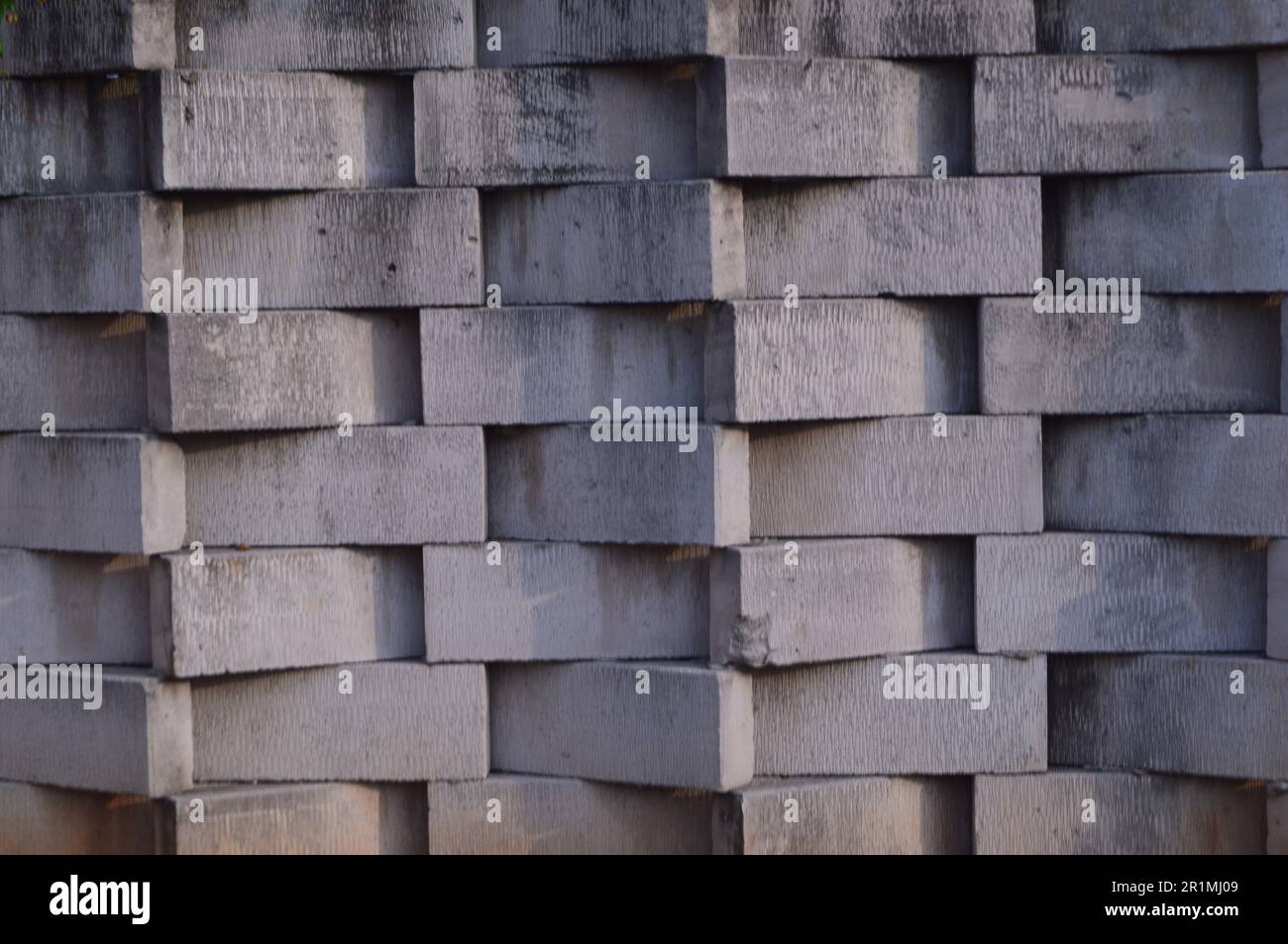 background pattern, shape, texture of walls or walls made of light brick material or white Hebel brick Stock Photo