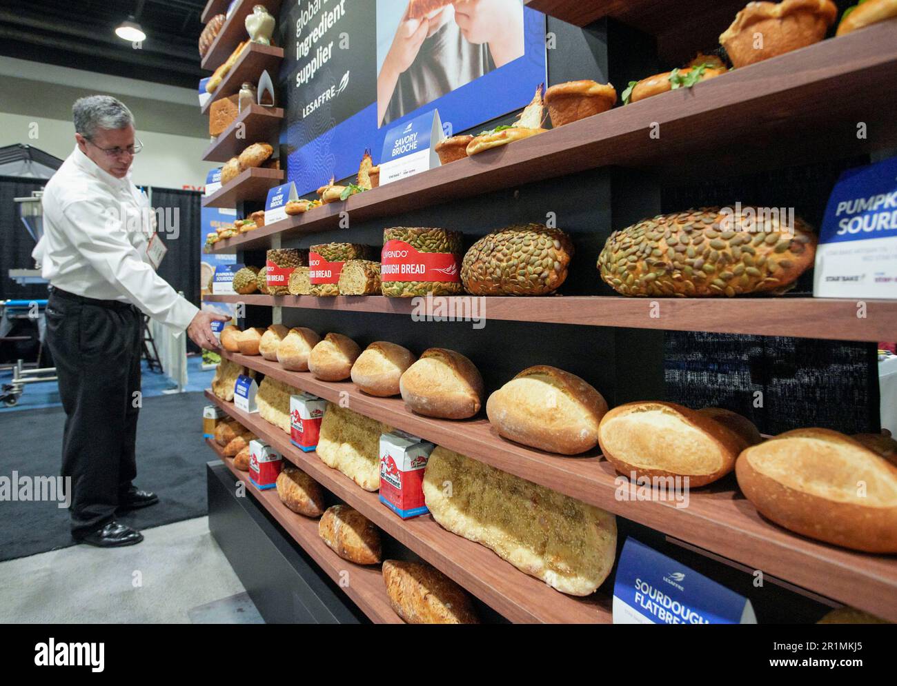 Vancouver, Canada. 14th May, 2023. An exhibitor shows different types