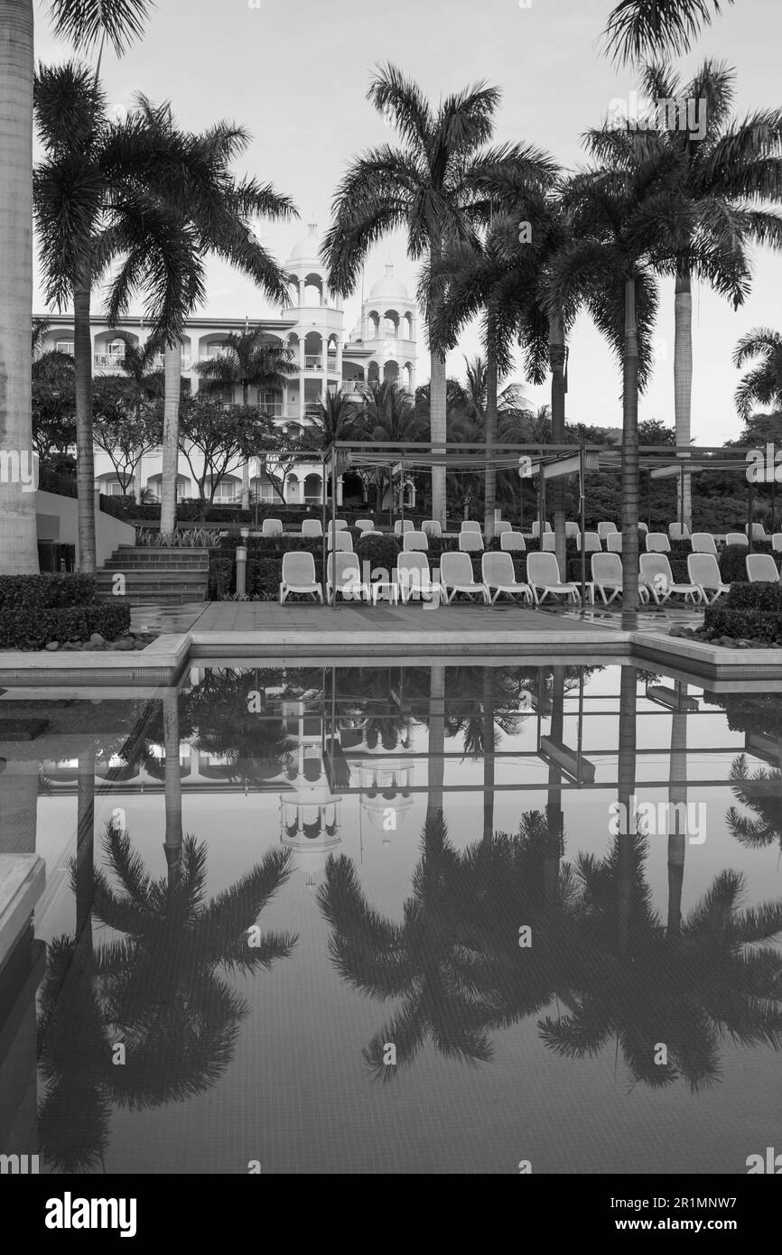 Luxury patio and pool Black and White Stock Photos & Images - Alamy