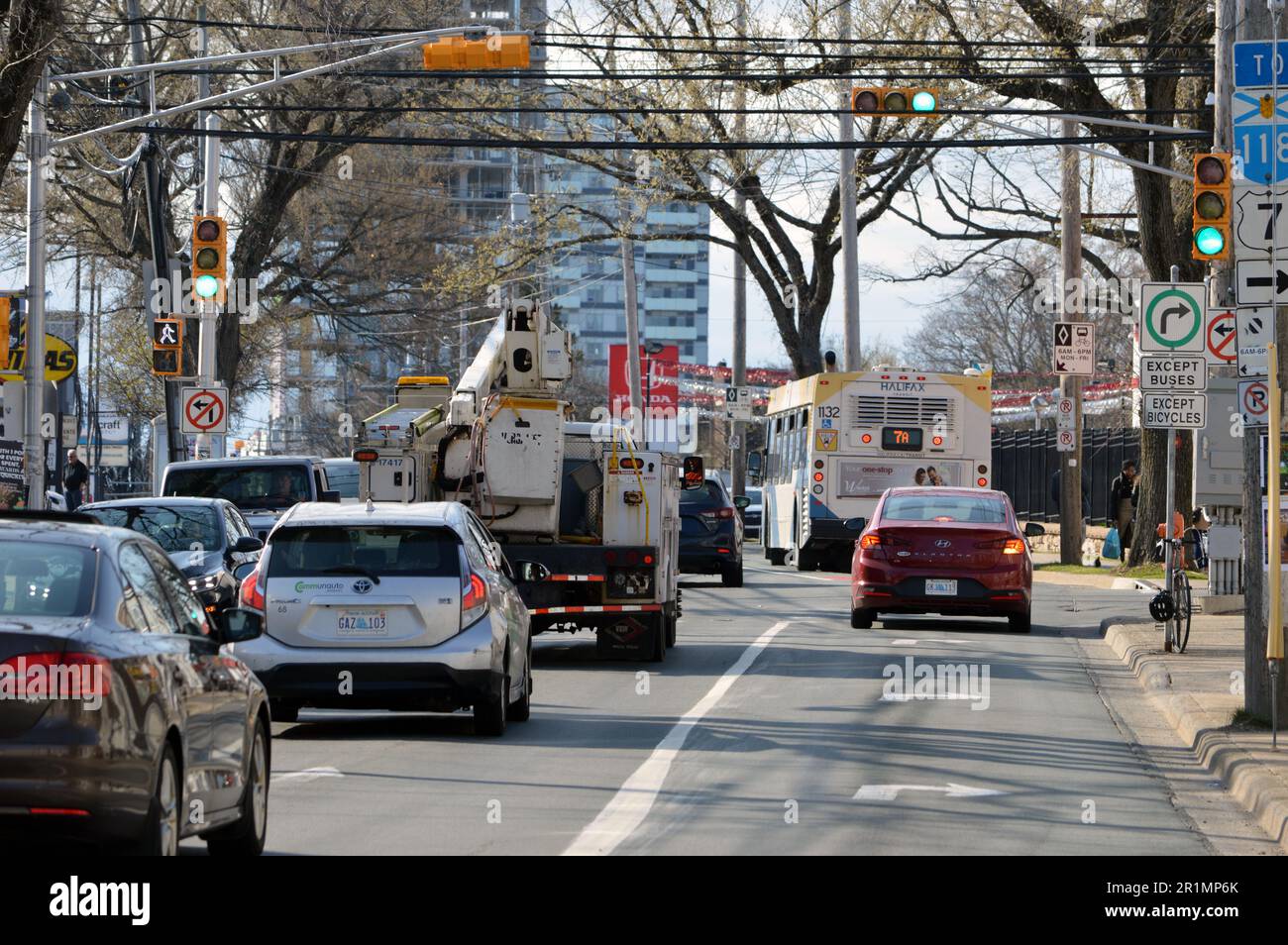 Traffic on Robie Street at the intersection of North Street in north