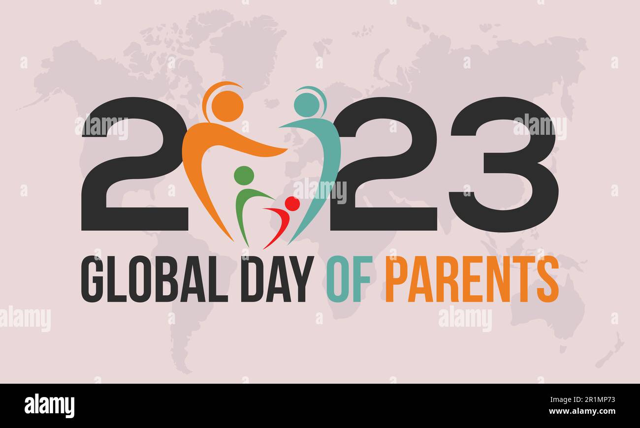 2023 Concept Global Day of Parents vector banner template illustration. Global family concept with love parents, child observed on june. Stock Vector