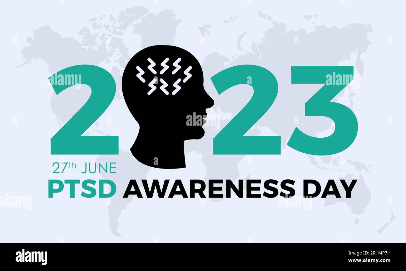 2023 Concept National PTSD Awareness Day mental health concept vector