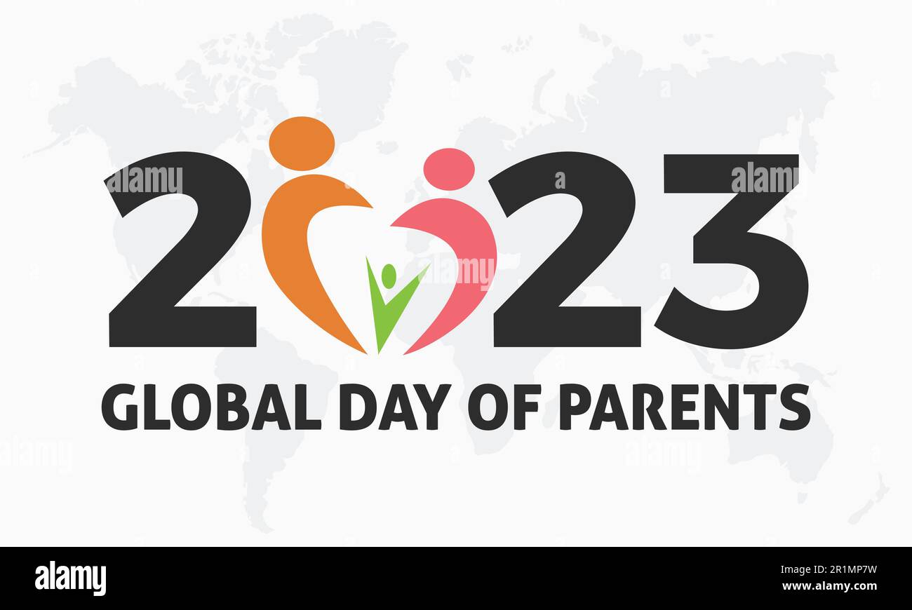 2023 Concept Global Day of Parents vector banner template illustration. Global family concept with love parents, child observed on june. Stock Vector
