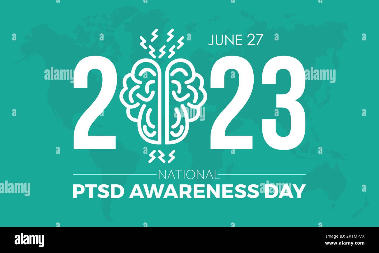 2023 Concept National PTSD Awareness Day mental health concept vector