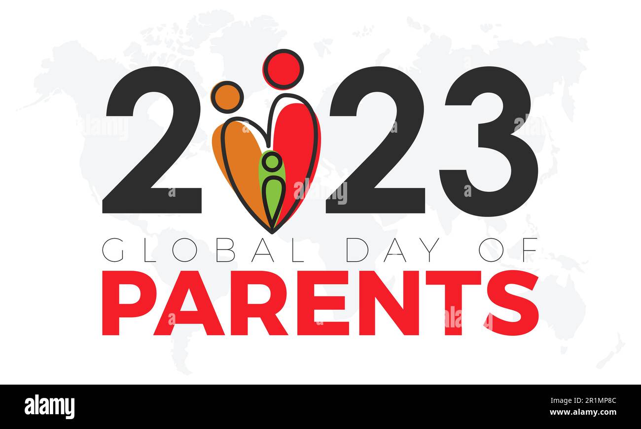 2023 Concept Global Day of Parents vector banner template illustration. Global family concept with love parents, child observed on june. Stock Vector