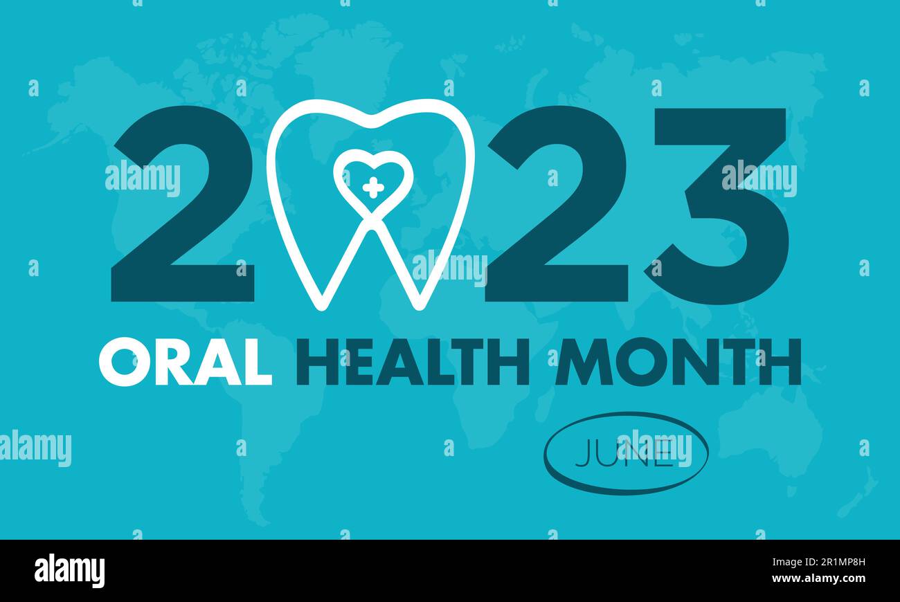 2023 Concept Oral Health Month cavity, hygiene, mouth vector