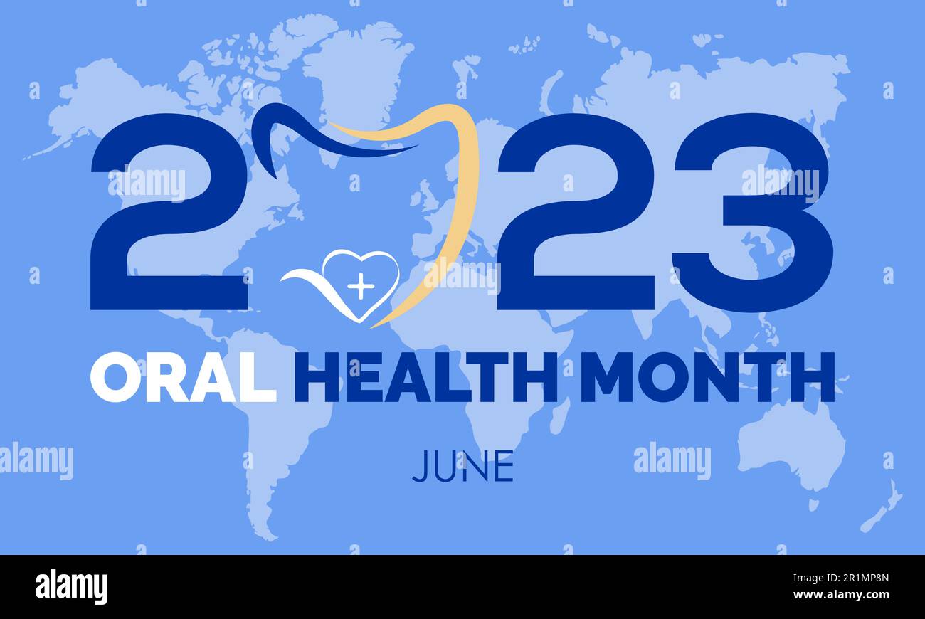2023 Concept Oral Health Month cavity, hygiene, mouth vector