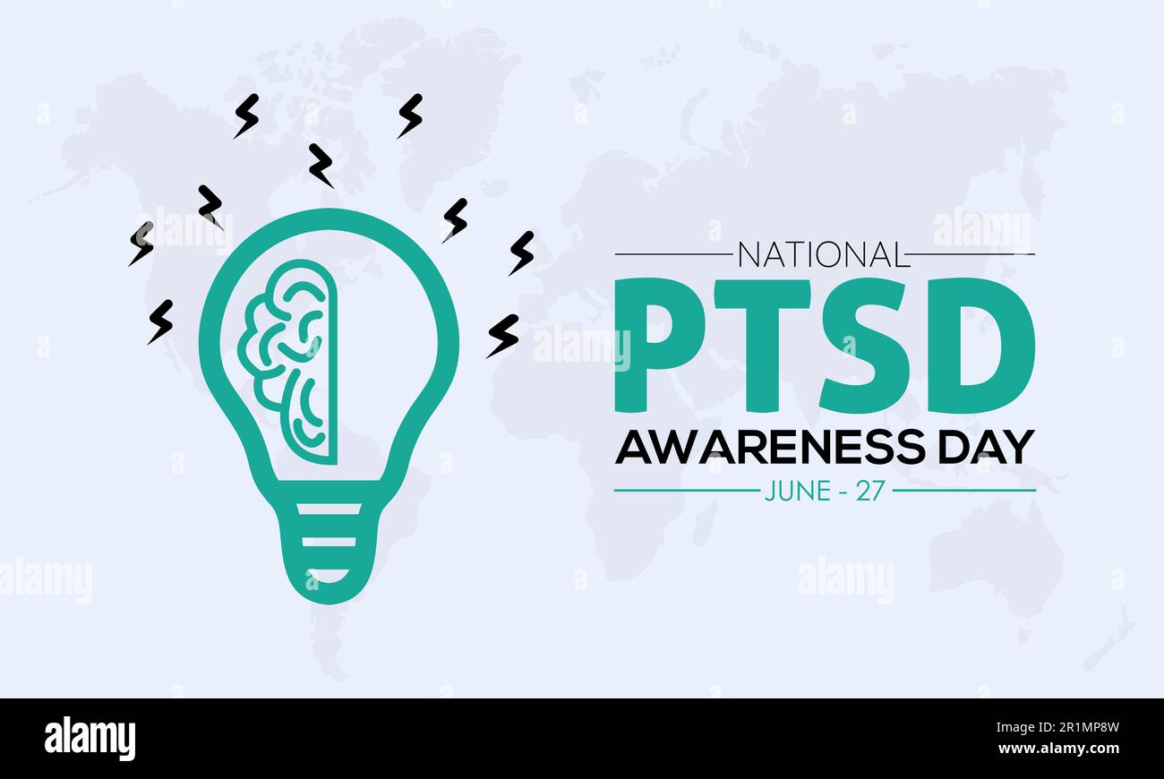 2023 Concept National PTSD Awareness Day mental health concept vector